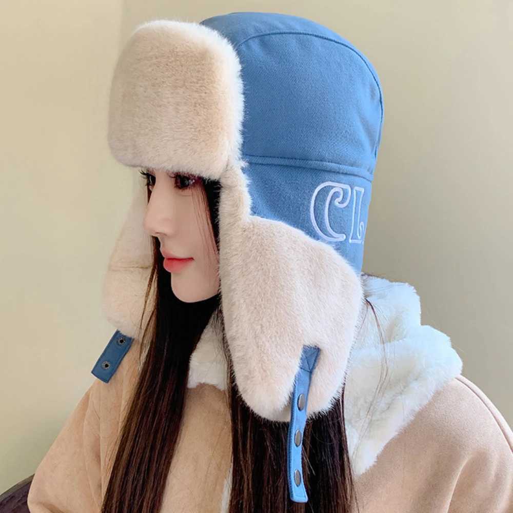 Trapper Hats HT4308 Bomber Hat Autumn Winter Russian Fur Hat Men Women Thick Warm Snow Ski Earflap Cap Ushanka Male Female Riding Trapper HatT261017