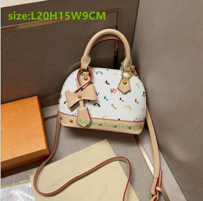 Designer bag Vintage Dome Shell Handbag For Women Print Monogram Satchel Purse Bow Decor Top Handle Crossbody Bag