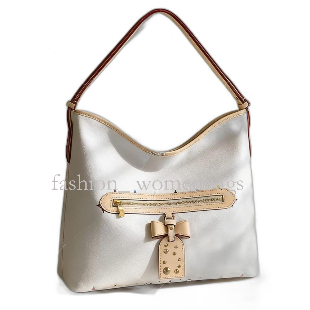 10A Upgrade Mirror Quality Designer Tote Large Capacity Line Up Handbags for Women Canvas Cowhide Leather Shoulder Bag White Color Purse M27582