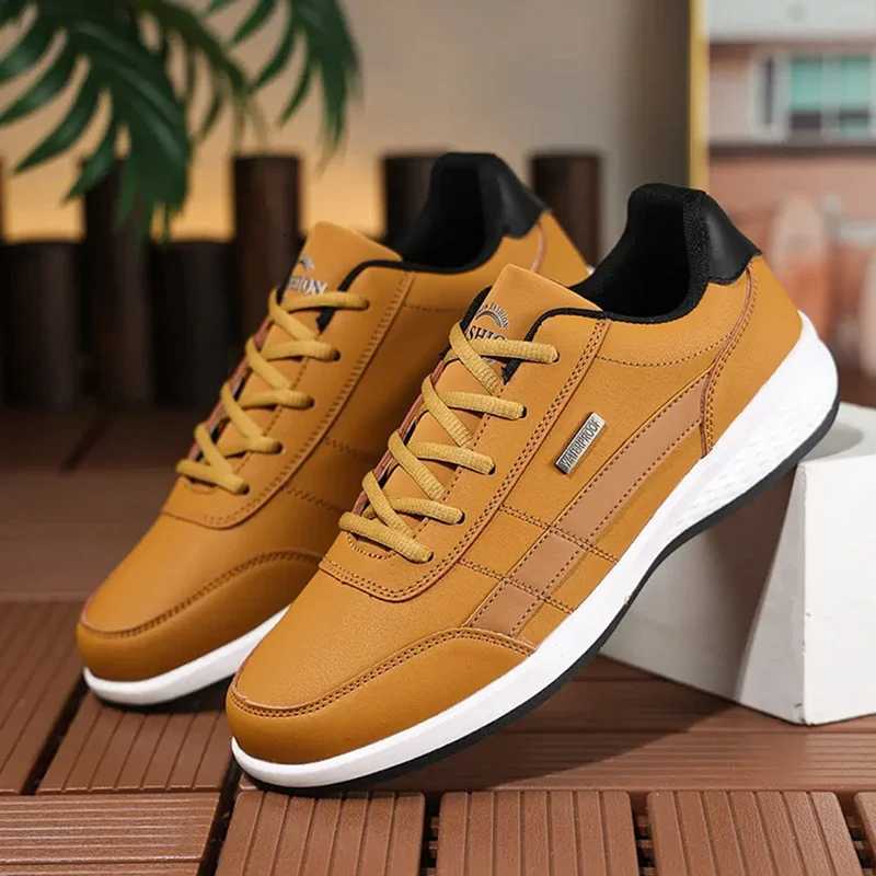 Casual Shoes Leather PU Men Shoes Sneakers Trend Casual Shoes Breathable Leisure Men's Vulcanize Shoes Non-slip Tennis Sneaker Footwear H261016
