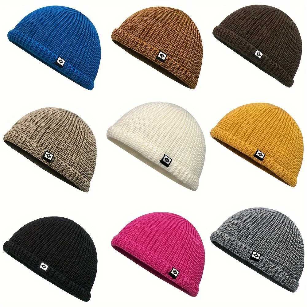 Beanie/Skull Caps Men Trendy Patches Hat Knitted Beanie for Women Autumn Winter Rogue Hipster Landlord Cap Hip-Hop Skull Cap Lightweight FashionT261