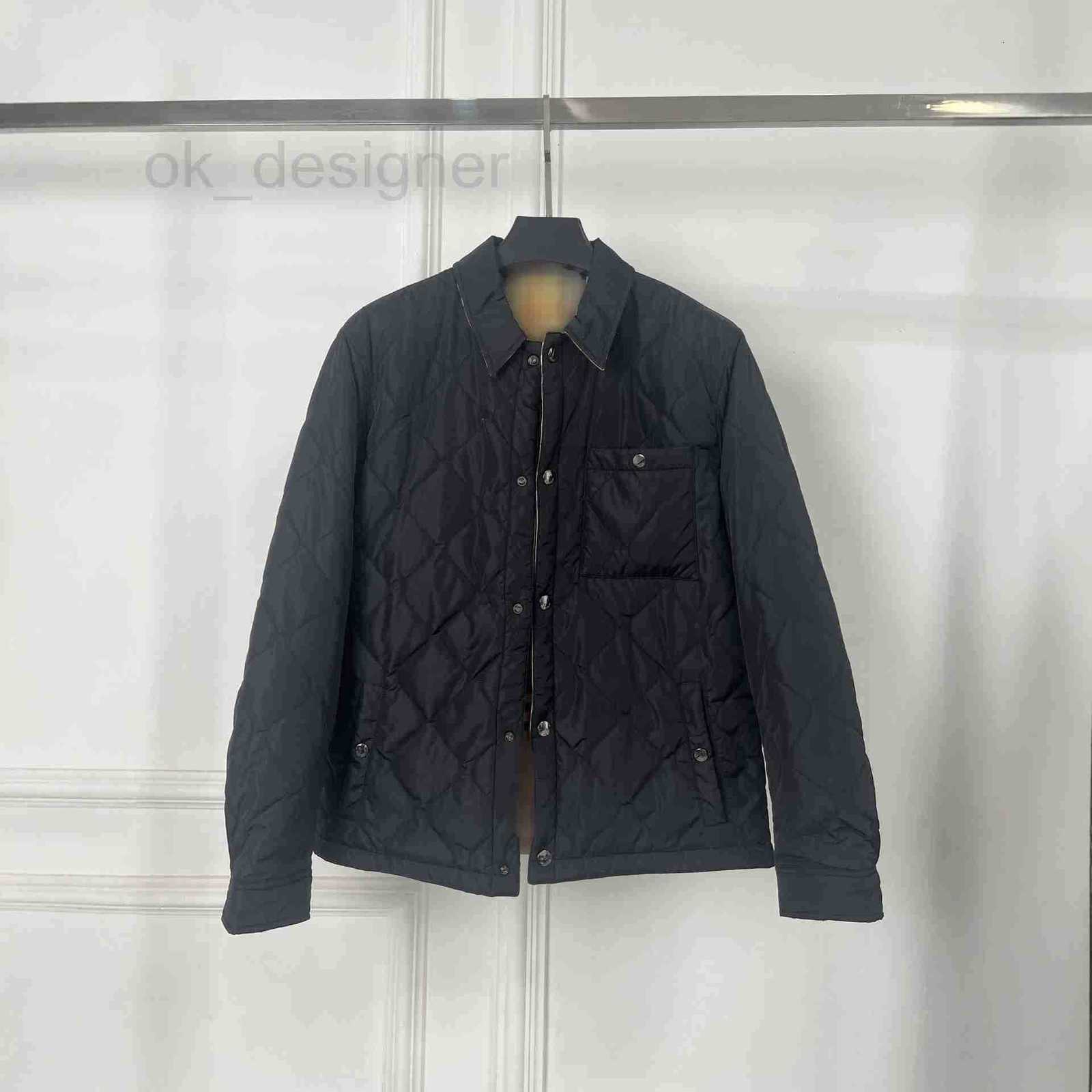 Men's Jackets Designer European high-end version of the B brand men's diamond-patterned quilted cotton jacket, double-sided quilted, warm