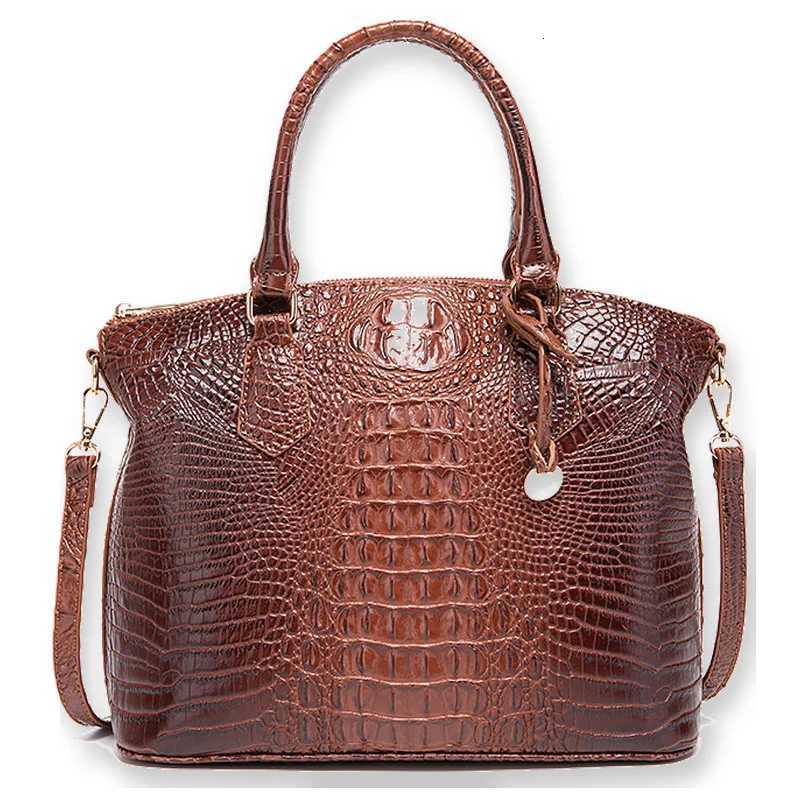Evening Bags Totes Women's Vintage Crocodile Pattern Handbag Multi Color Top Handle Shoulder Crossbody Bag Elegant Structured Satchel Purse H26