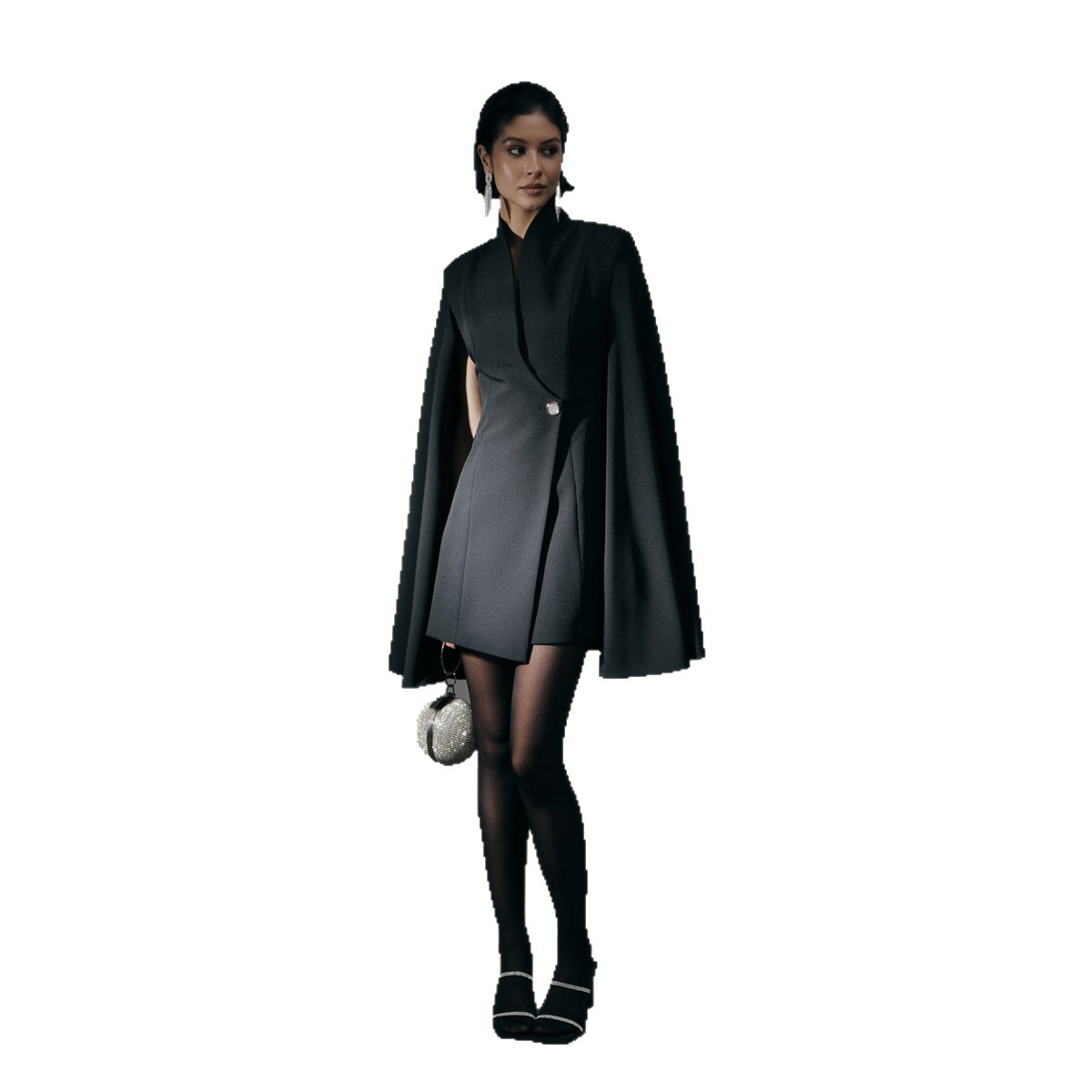 Designer women's outerwear, suit jacket, elegant European and American style cape, slim fit and slimming, dating career dress jacket