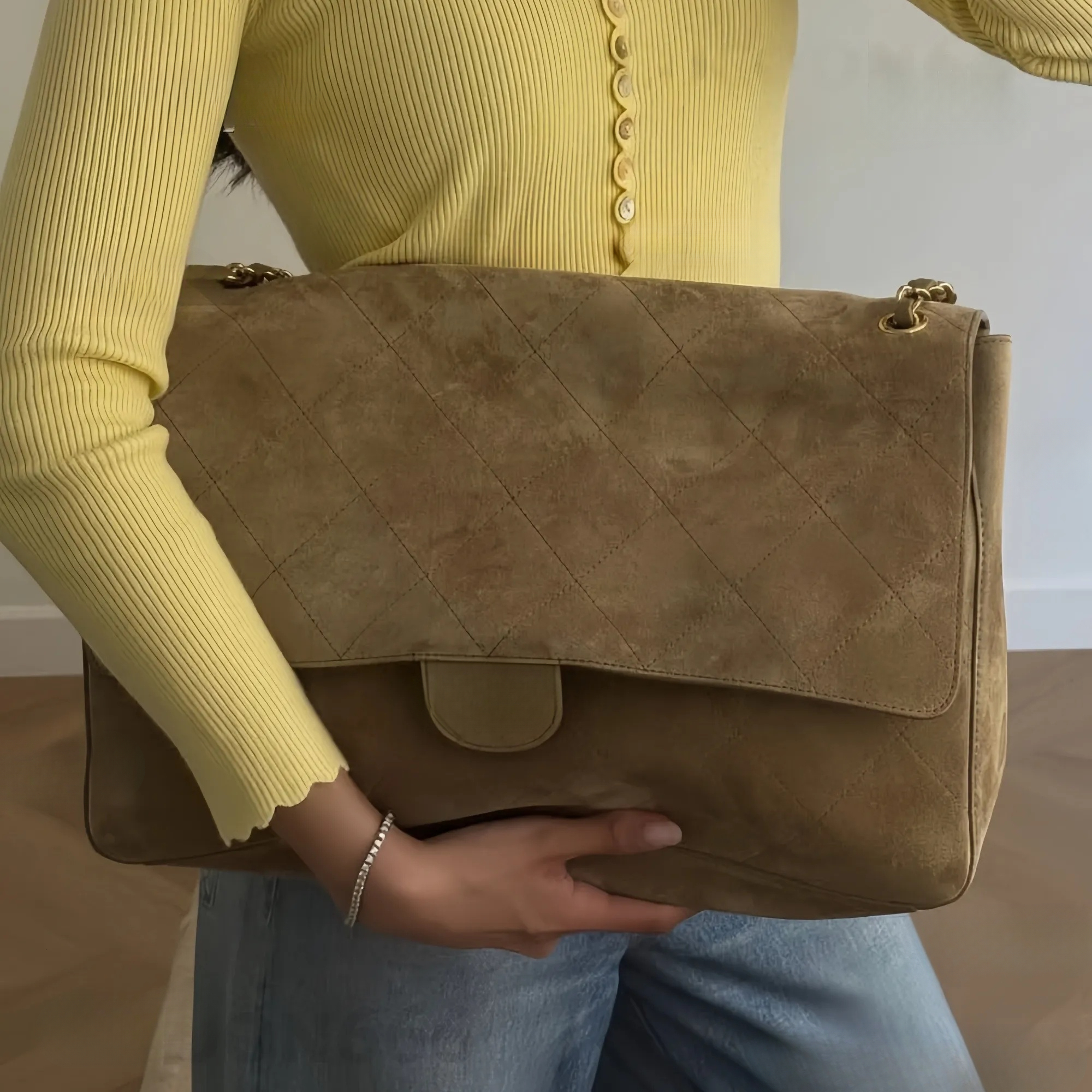 Suede designer bag tote bag 12A Women Designer Maxi Shopping max CF Shoulder Classic Flap Vintage Grained Calfskin Handbags Cowhide Leather Airport