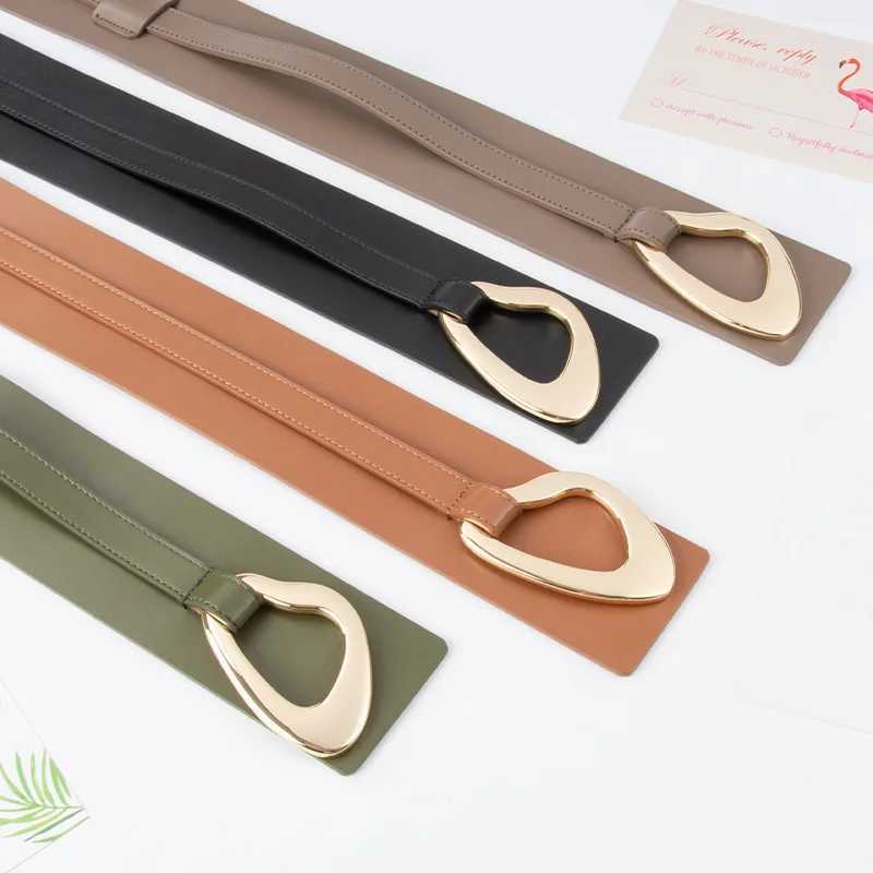 Genuine Women's Waisand High-end Wide Leather Wide t Dress Decoration Waist Seal Simple Fashionable Woman Belt M261016