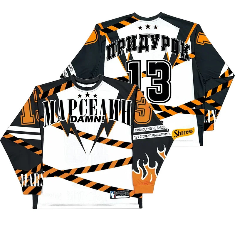 Long Sleeves Tshirt Men Women Y2K Streetwear Casual Baseball Casual Top Oversized Retro Classic Clothing 261016