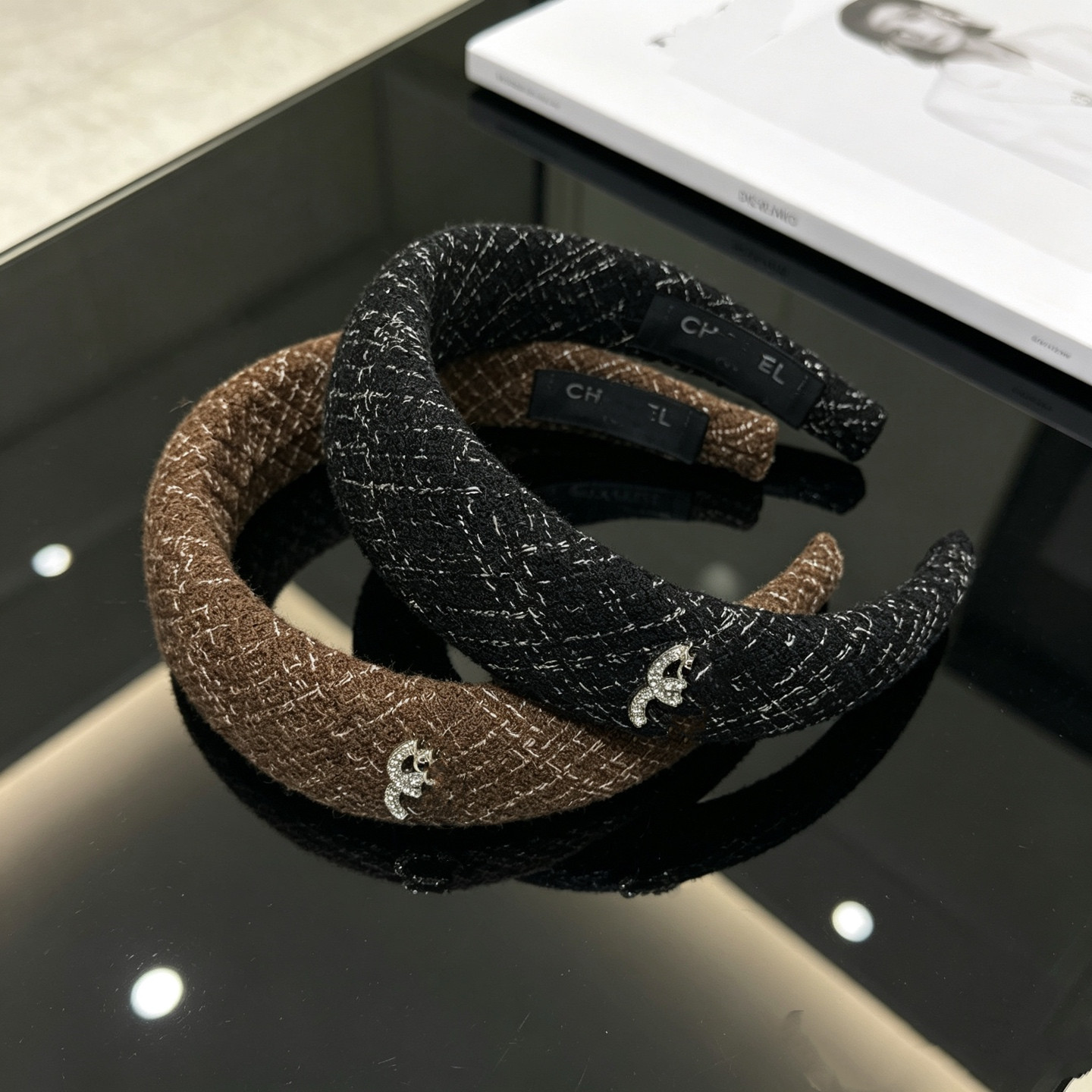 Luxury Designer Headbands Black Brown Autumn/Winter Women's Brand Classic Headband Fashion Hair Accessories HairJewelry 2Colors