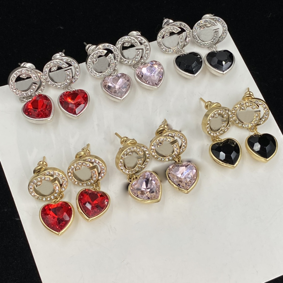 2026 New Luxury Color Gem Stud Designer Women's Hoop Stud Alphabet Earrings cologne Jewelry Set Valentine's Day Gift Engagement With perfu