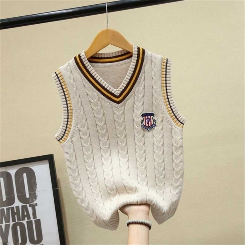 New Y2 2026 M2 Cologne New Argyle Cotton Knitted Halloween Pullover Perfume Boy's V Neck Sweater Vest Kid Waistcoat School Girl Winter Sleevele