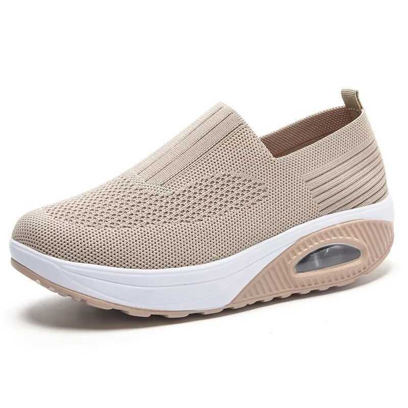 Casual Shoes Summer Women Fashion Vulcanized Sneakers Platform Solid Color Flat Ladies Shoes Casual Breathable Wedges Ladies Walking Sneakers H26101