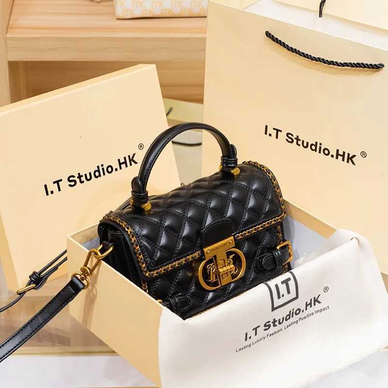 Evening Bags Totes Women's handbag genuine diamond grid handbag women's 2024 new designer crossbody shoulder small square bag H261016