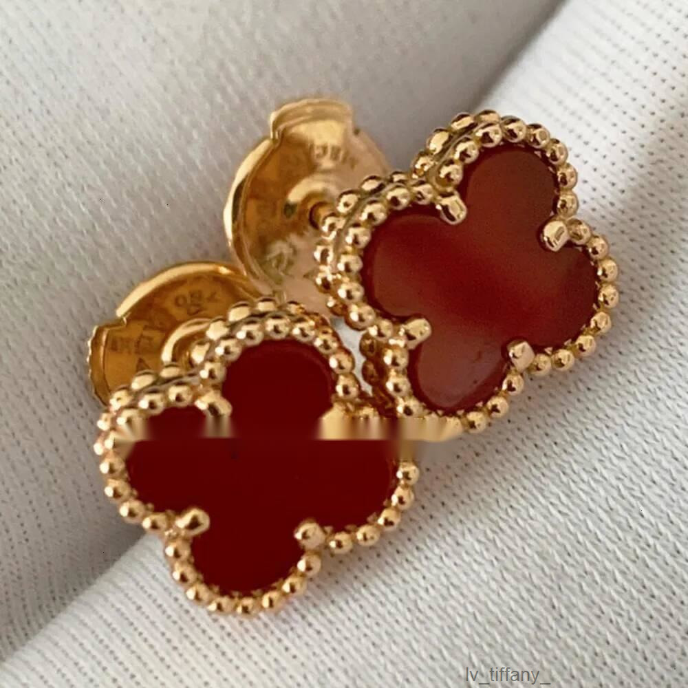 Designer Jewelry van cleefearrings Four leaf clover earrings thickly plated mother of pearl inlaid with diamonds laser cut mini size zcbxfd
