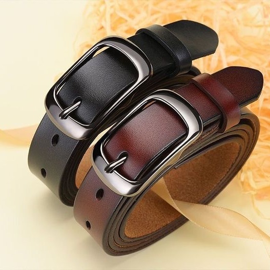 Genuine Leather New Fashion Versatile Women's Decorative White Thin Niche Jeans Belt