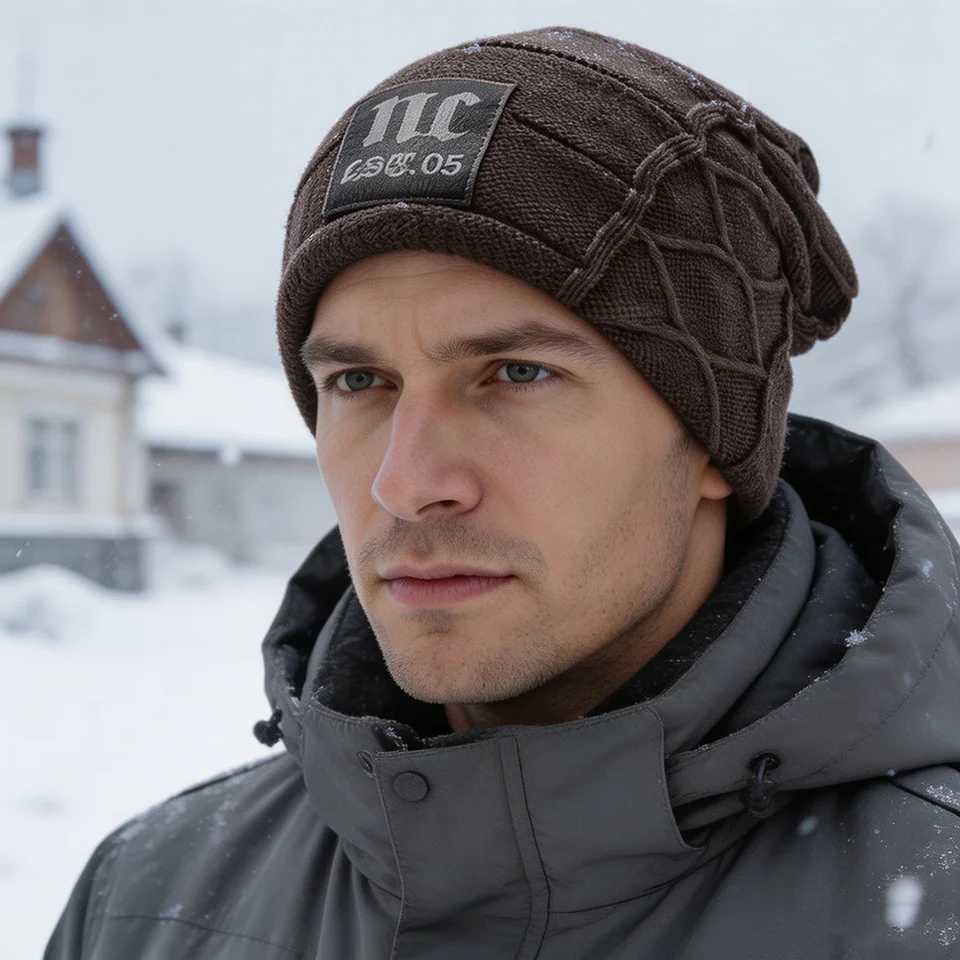 Beanie/Skull Caps Skullies Beanie Men Winter Hat Faux Fur Warm Baggy Knitted Hat Adult Thick Beanies Knit Hat For Women CapsT261017
