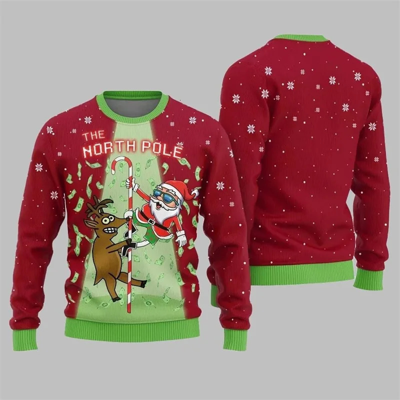Christmas Ugly Sweater Crewneck Long Sleeve Funny Pullover for Men Women Soft Holiday Party Gift Loose Comfortable Fit 261014