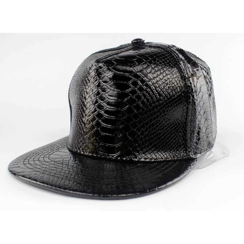 color shiny crocodile Solid leather pattern PU flat edge baseball cap hip-hop fashion flat edge street dance baseball ca M261016