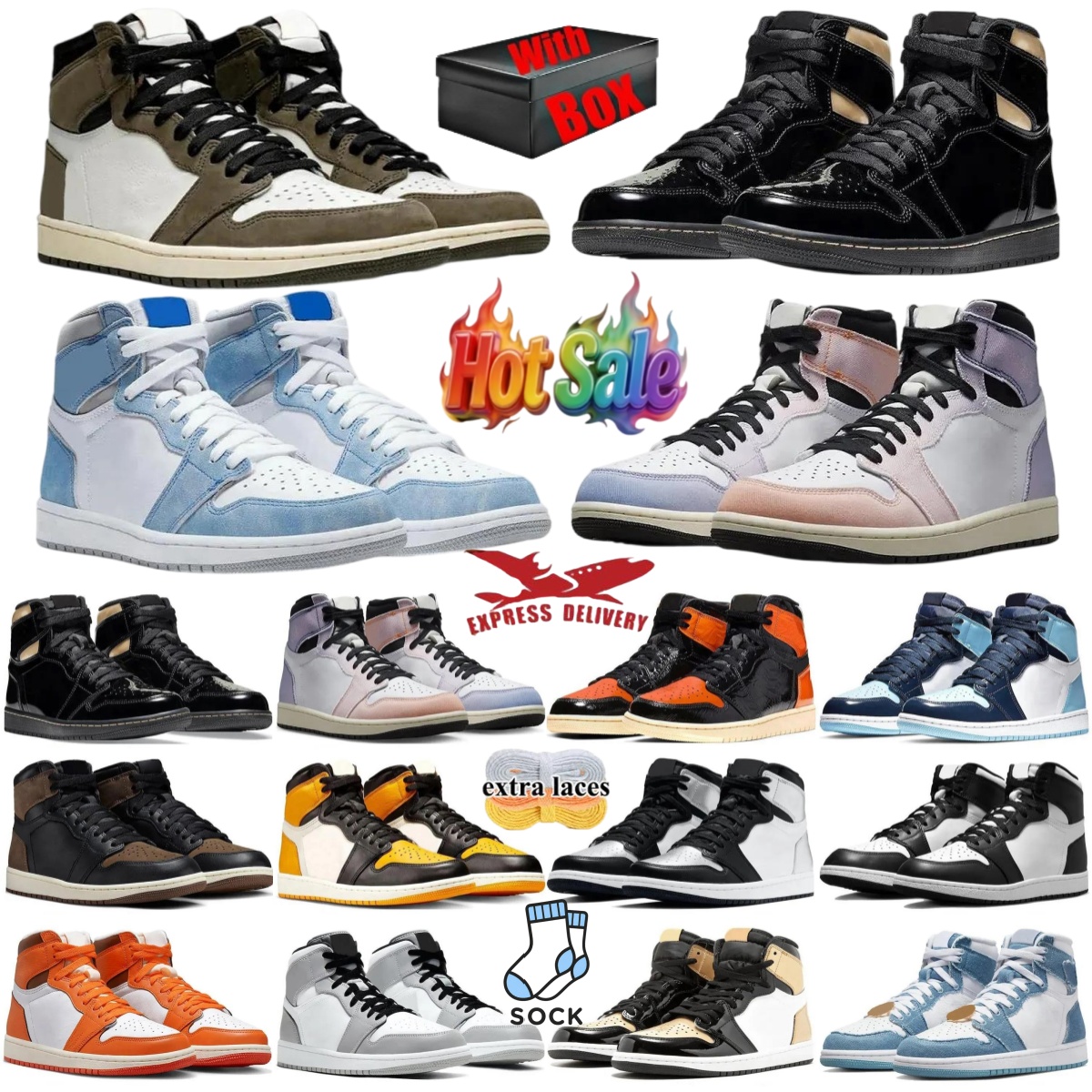 designer shoes 1 1s running shoes high top og classic basketball shoes men women flat sports shoes outdoor casual shoes non-slip wear-resisting 36-4