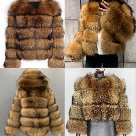 Big Fur Collar Warm Coat Faux Fur Jacket Cross-Border European And American New Imitation Raccoon Women's Overcoat Fox Fur Coat In Stock