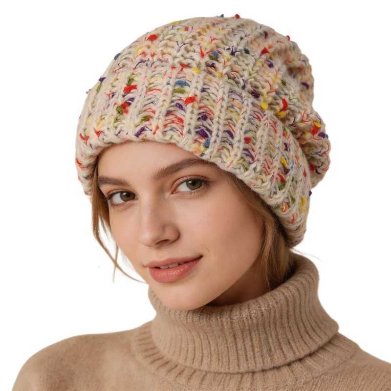 Beanie/Skull Caps Colorful Keep Warm Knit Beanie Winter Hat for Women Windproof Thick Thermal Skull Cap Casual CapT261017