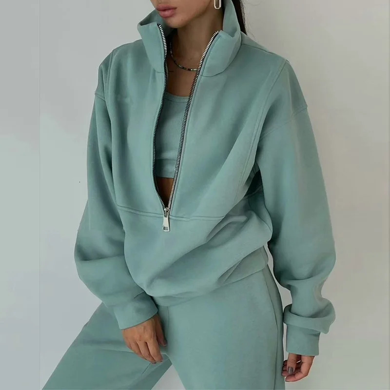 Tracksuit Set Stylish Autumn And Winter Comfortable Warm Two-piece Sets Suit Women Casual Streetwear Sportswear 261016