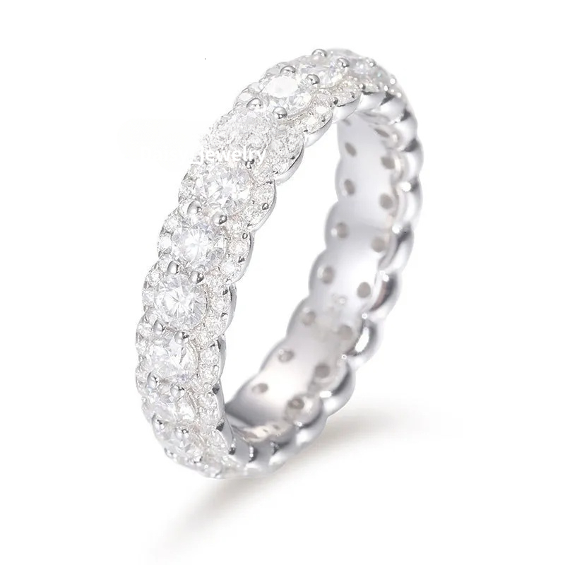 European American New S925 Sterling Silver Moissanite Rock Candy Hip Hop Style Size 6 to 12 Ring Accessories in Stock