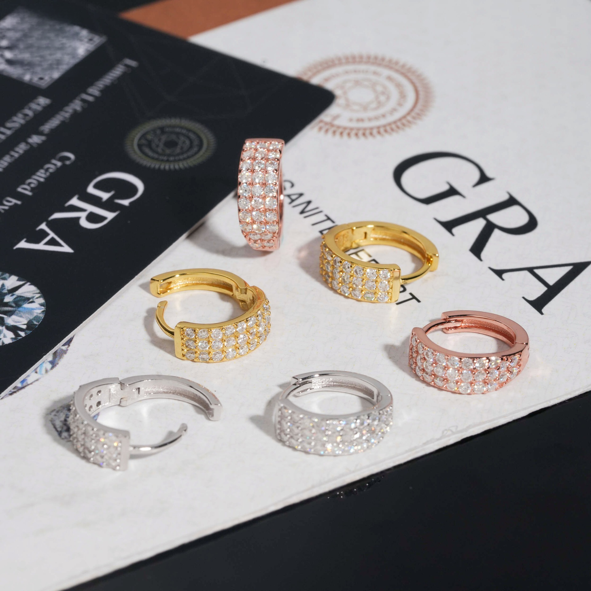 High-quality 14.5mm hip-hop made of S925 silver, fully inlaid with moissanite, passed the GRA test, style earrings