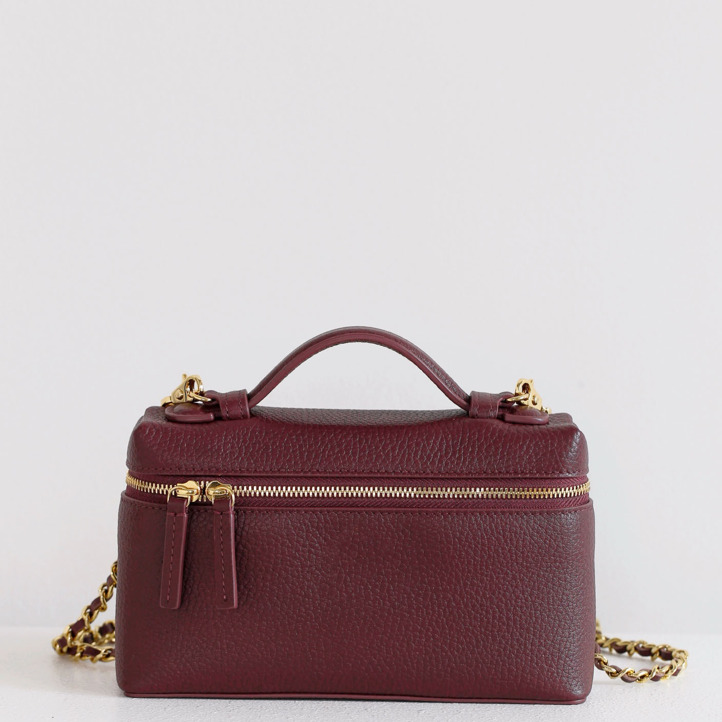 Designer Bag 26A series grain leather box handbag top handle shoulder bag detachable chain for dating party outing