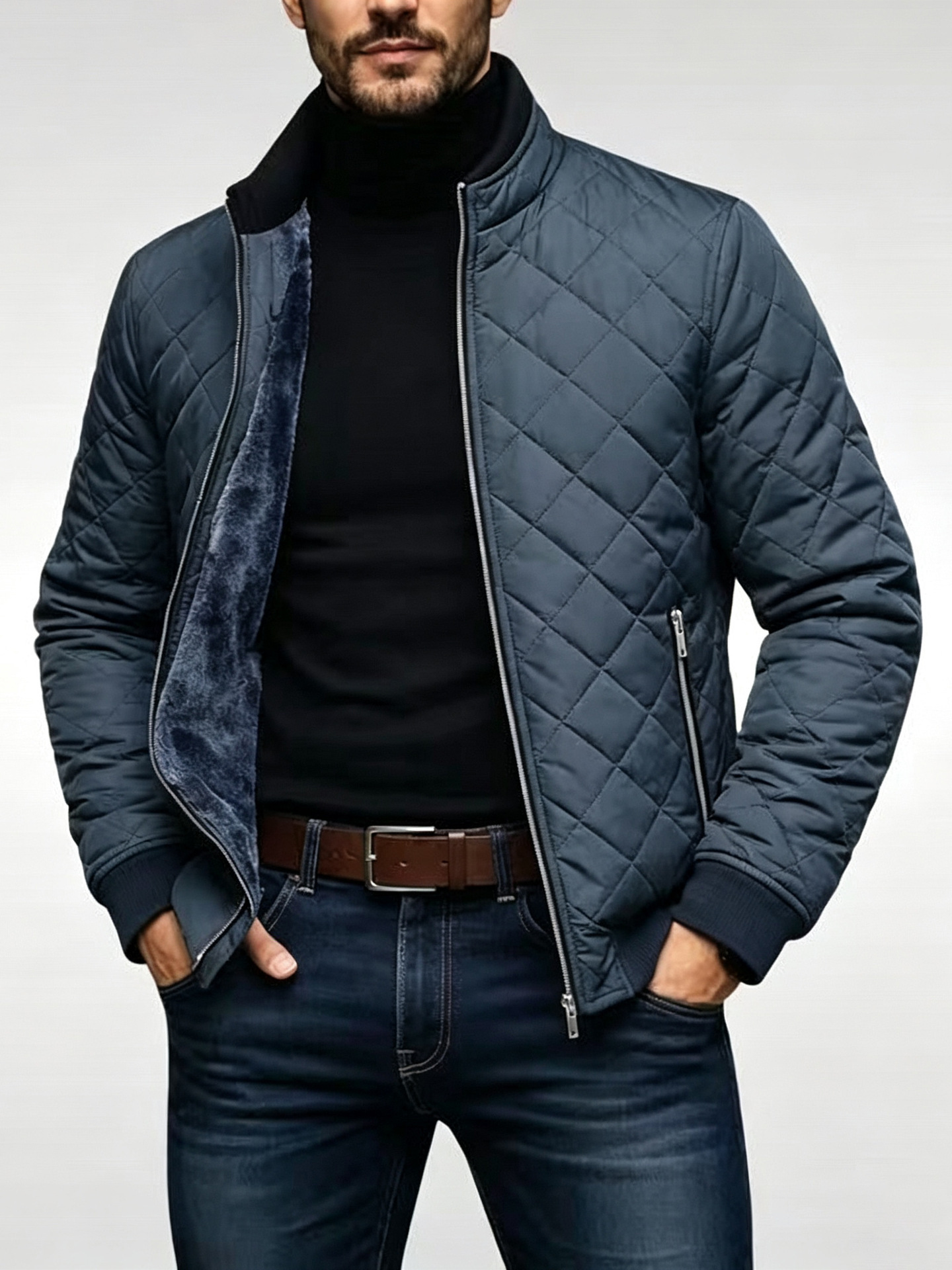 Men New Winter American Style Stand Collar Puffer Cotton Coat Thickened Warm High End Soft Casual Outerwear For Adult Men Daily Street Outdoor And B