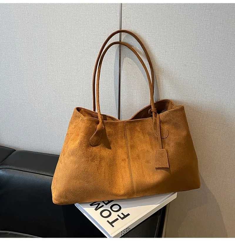 Designer Wen's Brown Faux Suede Totes Tote Shoder Bag Casual Minimalist Style for Daily Errands Weekend Outings ryday Work Hand Bag J261016