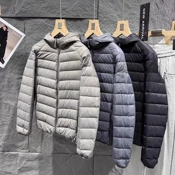 Comfortable Skin-Friendly Fleece Lined Hooded down Jacket for Men And Women Casual Youth Fashion Autumn Zipper Pure Color 261016