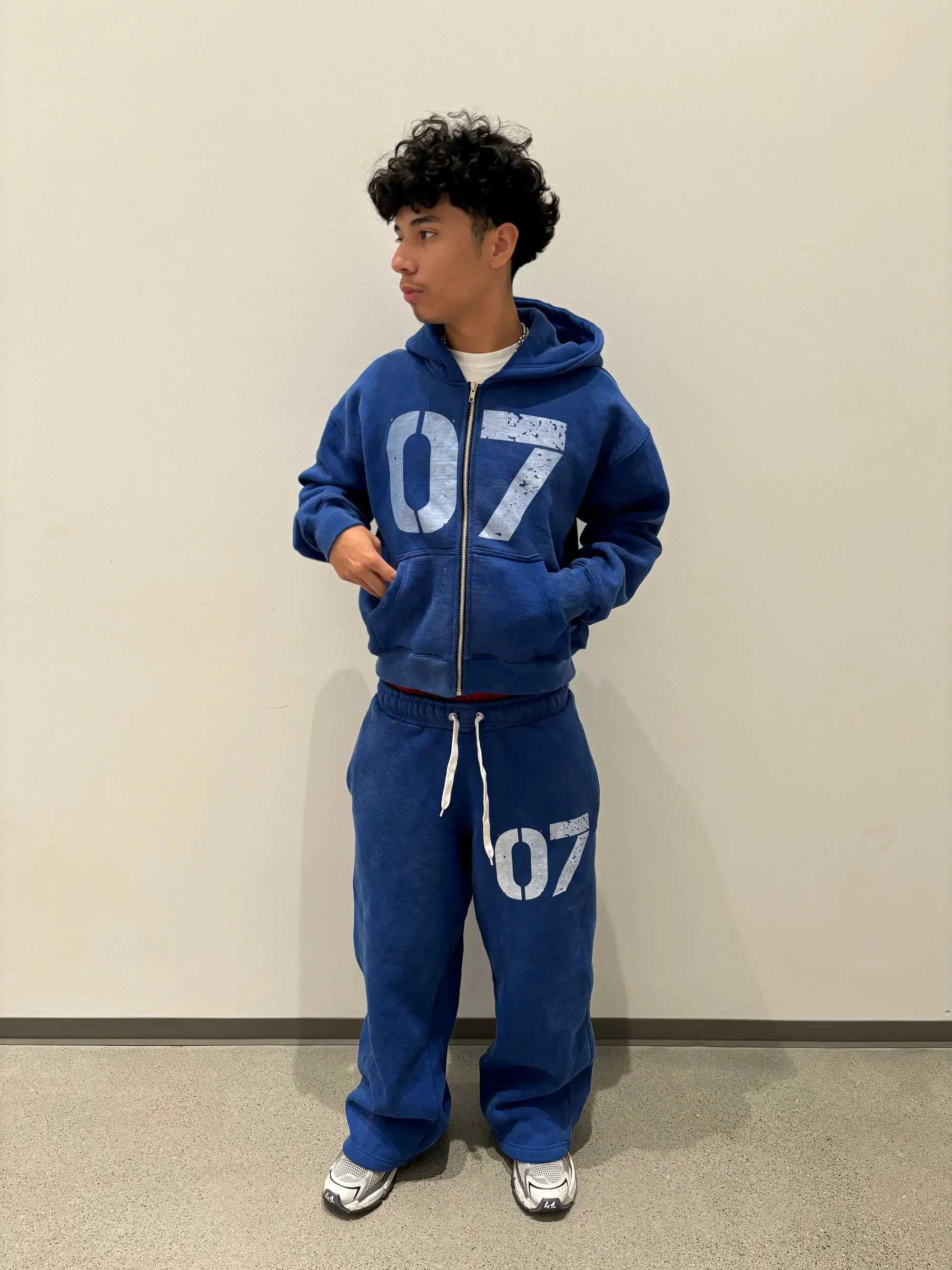 Blue Pants Suit Sweatpants Clothing Trousers Men Sport Vintage Joggers Hip Hop American Harajuku Korean Cargo Jogger Retro Baggy S261016V17G