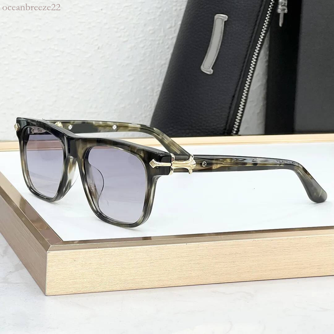 luxury chromed glasses for women designer cross glasses men eye frames woman new slidn square japanese style handmade frame hip Chrome Sunglasses 60
