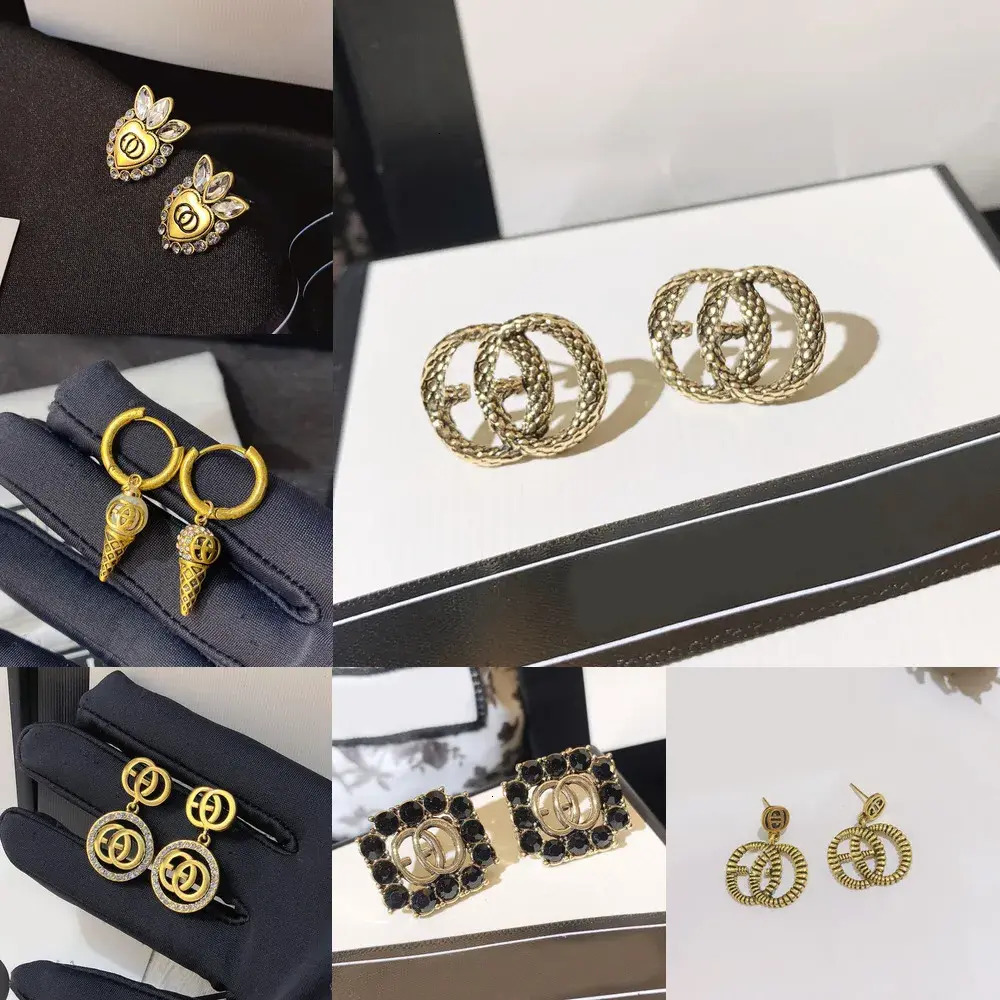 ud Earring Letter Bee Famous Women's Stud Designer Stainless Steel 925 Silver Geometric Crystal Rhinestone Pearl push back stud Stamps Earrings