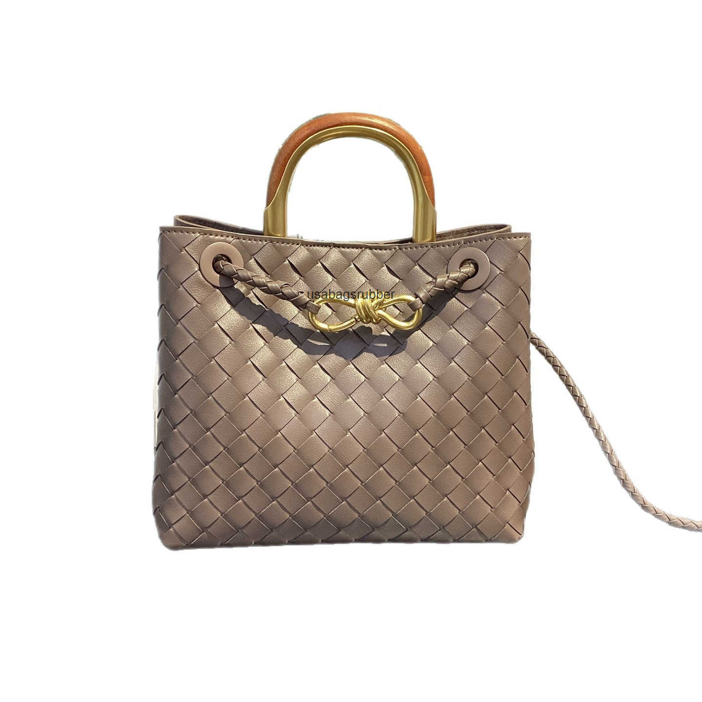 Classic Designer Style Fashion Woven Bag Metal Rope Tote Design Single Shoulder Handheld Crossbody Large Capacity Commuter Bag