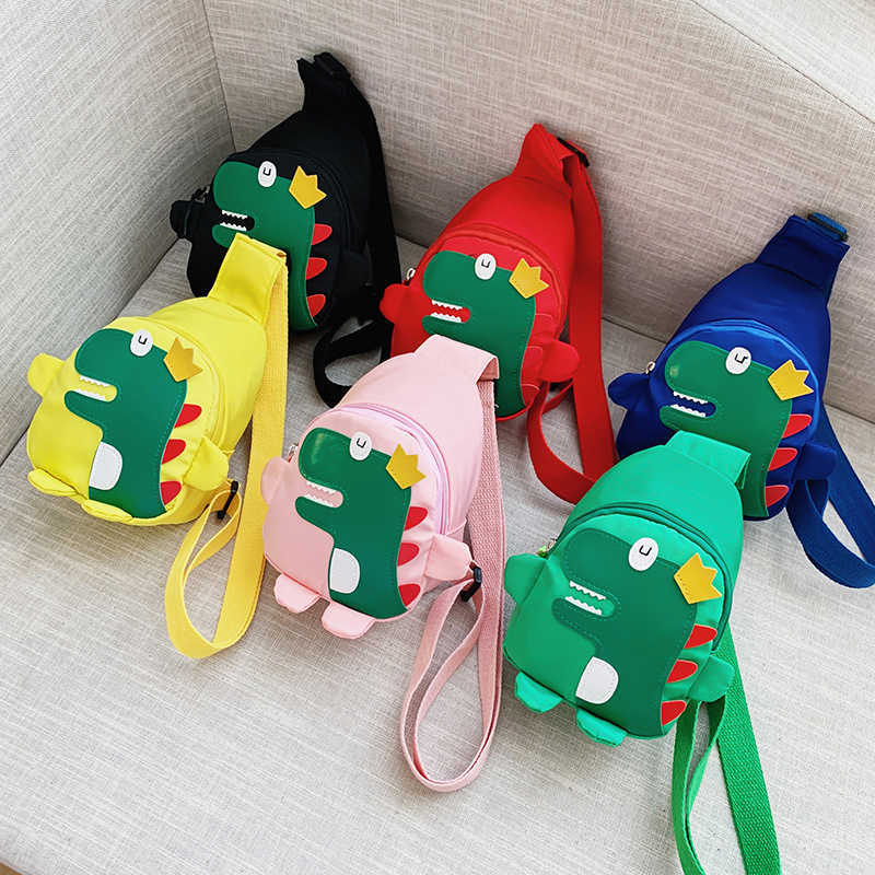 Fashion Cartoon Dinosaur Crossbody Bags Boys Girls Cute Kids Chest Bags Shoulder Messenger Travel Backpack For Children L26101766ZR