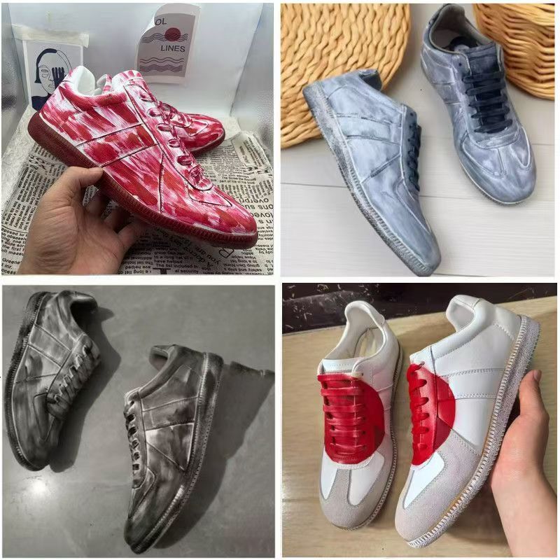 designer Shoes Sneakers replicaing german MM6 army gum gats Trainer paint Trainers gat Sneaker black grey white painter nude patent brown nutmeg Wom
