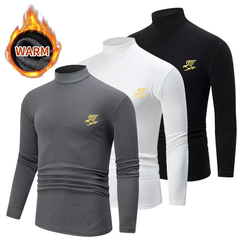 23 Piece Mens AutumnWinter Solid Color Warm Top Tshirt For Teenagers Large Size Comfortable Sports Half High Neck Base Shirt 261016