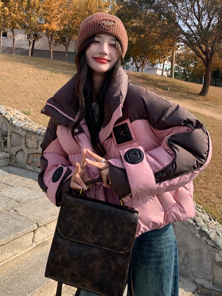 Designer 2026 new women's winter short cotton jacket, Korean style, loose fit, fashionable design, thickened for warmth, stylish outerwear