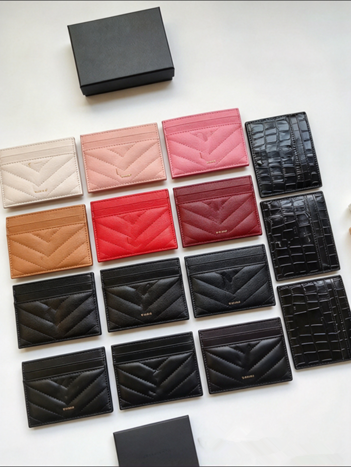 Designer Wallet - Cowhide Leather Card Holder with Zipper Coin Pocket and Key Chain - Luxury ID and Key Bag for Men and Women