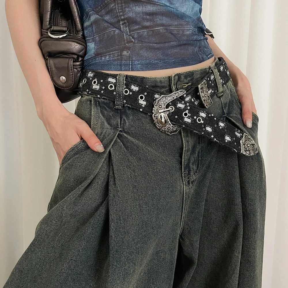 Luxury Designer Belt Y2K Unisex Jeans Goth Belts For Women High Quality Luxury Black Punk Accessory 3.8cm Waistband Men Boho S261017CPZC