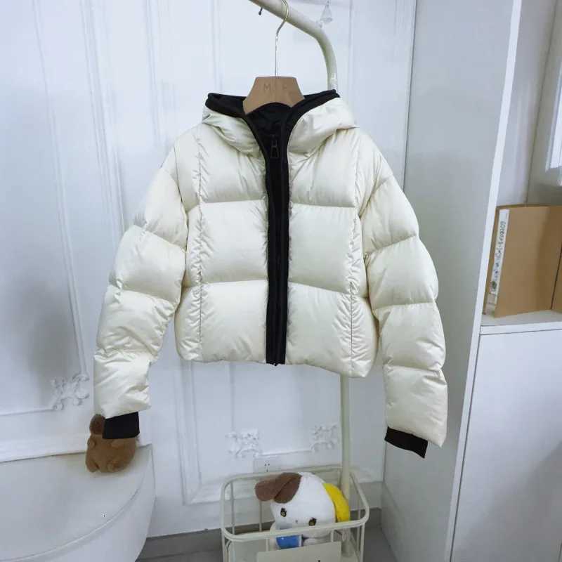 Women's Down Parkas Parkas Women Short Coats Hooded Zipper Jackets Full Sleeve Thick Warm Y2k Streetwear Elegant Jacket Coat Autumn Winter 2026