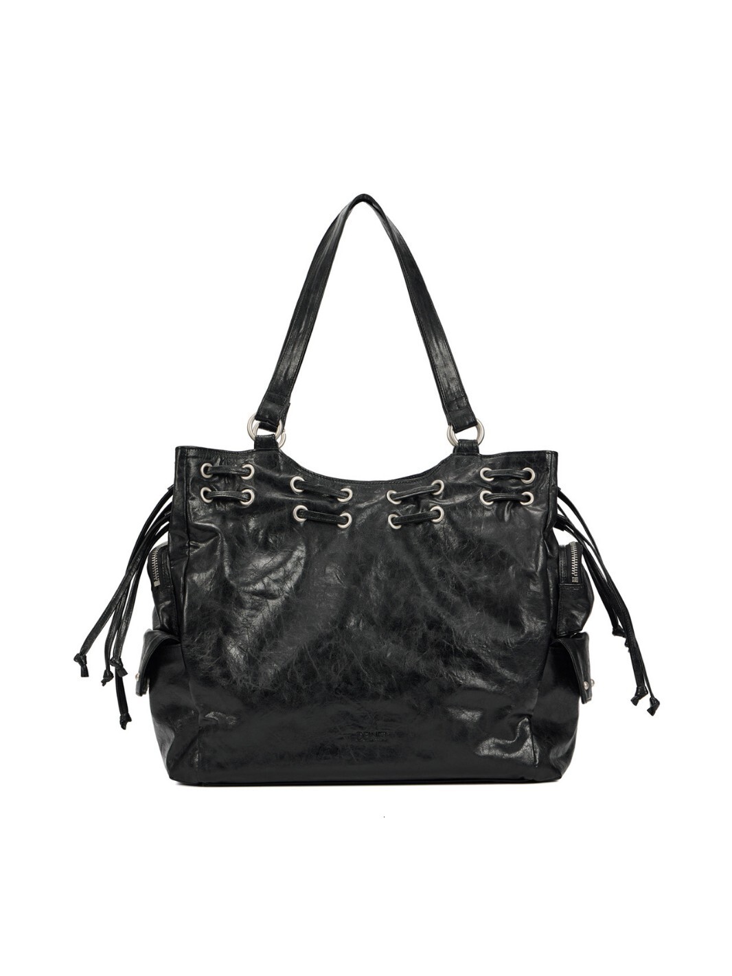Korean Niche Deinet Motorcycle Bag 2025 New Tote Bag Large Drawstring Pocket Rivet Shoulder Bag for Women