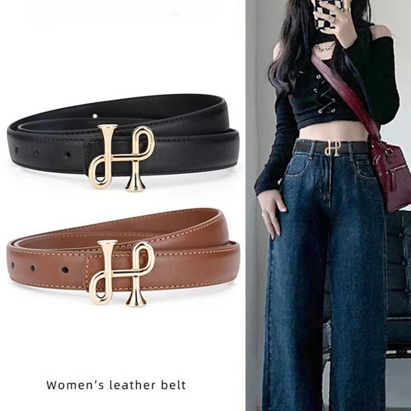 New leather women's thin belt cowhide with sweater dress belts for women luxury designer brand S261017PCNW