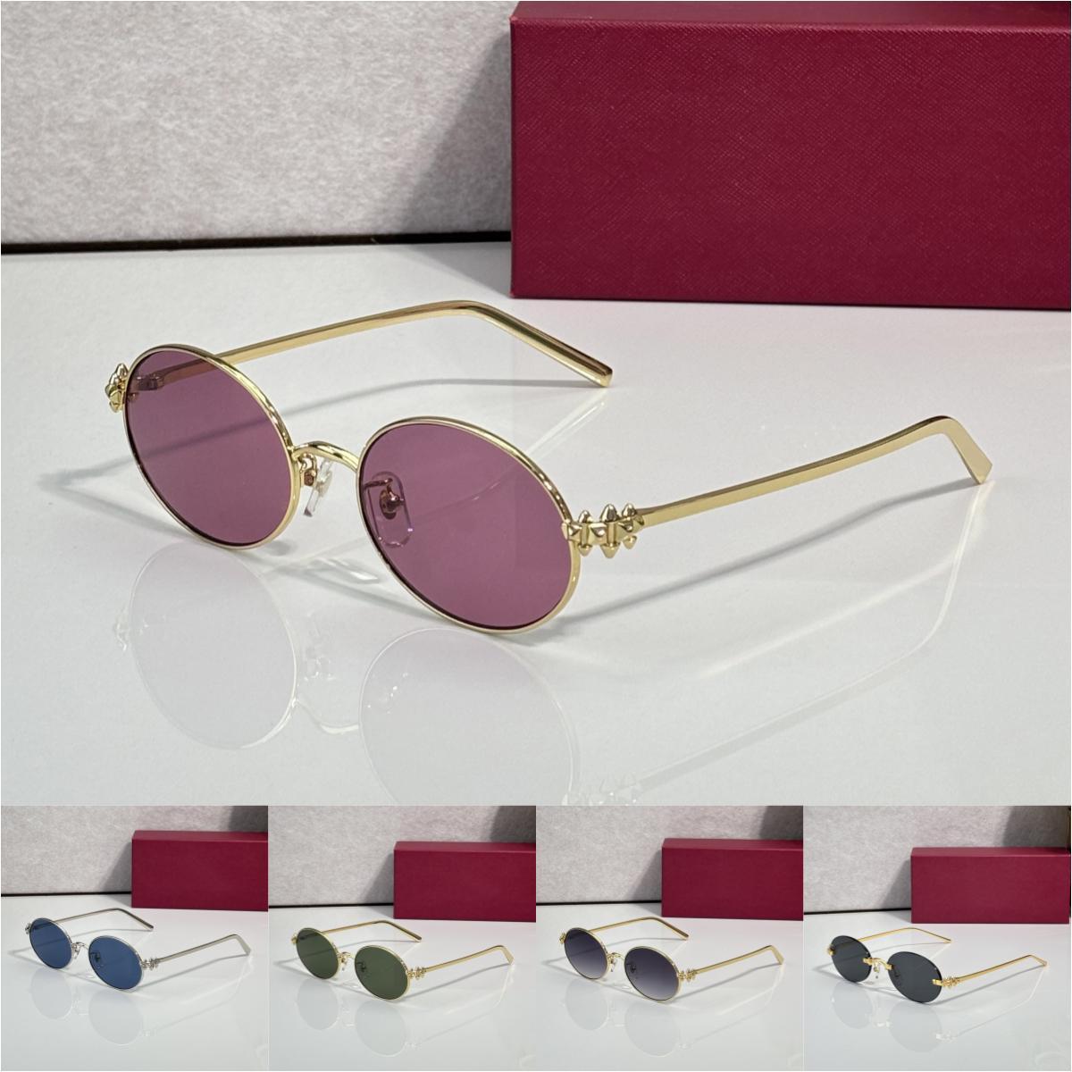2026 Premium Designer Sunglasses Luxury Oversized Fashion Sunglasses New Frameless Cut Edge Leopard Head Decoration Fashion European And American Al