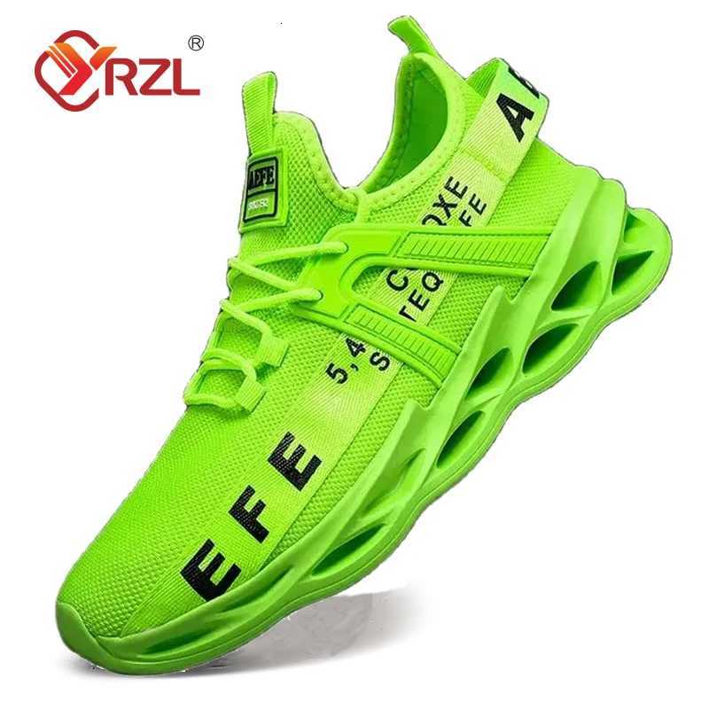 Casual Shoes YRZL Mens Sneakers Lightweight Comfortable Mesh Breathable Sneakers Men Green Casual Shoes Thick Sole Running Shoes for Men H261016