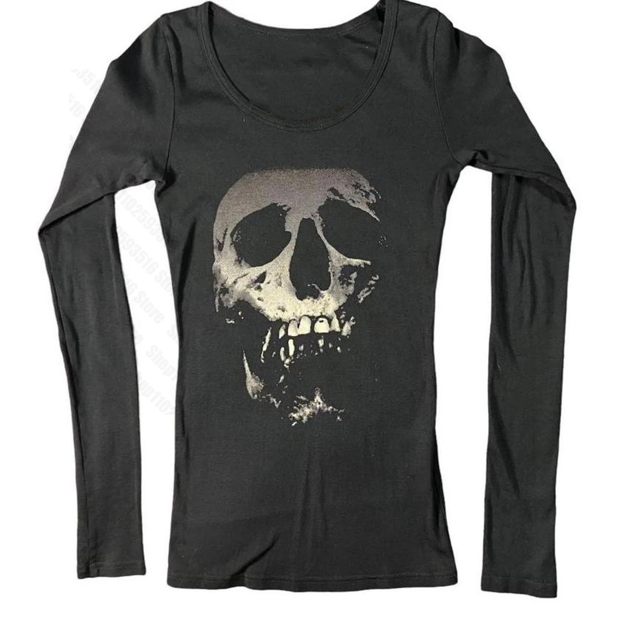 Gothic Long Sleeve Y2k Top for Women Aesthetic Clothing Emo Harajuku Goth Graphic T Shirts Woman Clothes Tees Y2k Kpop Tops 261014