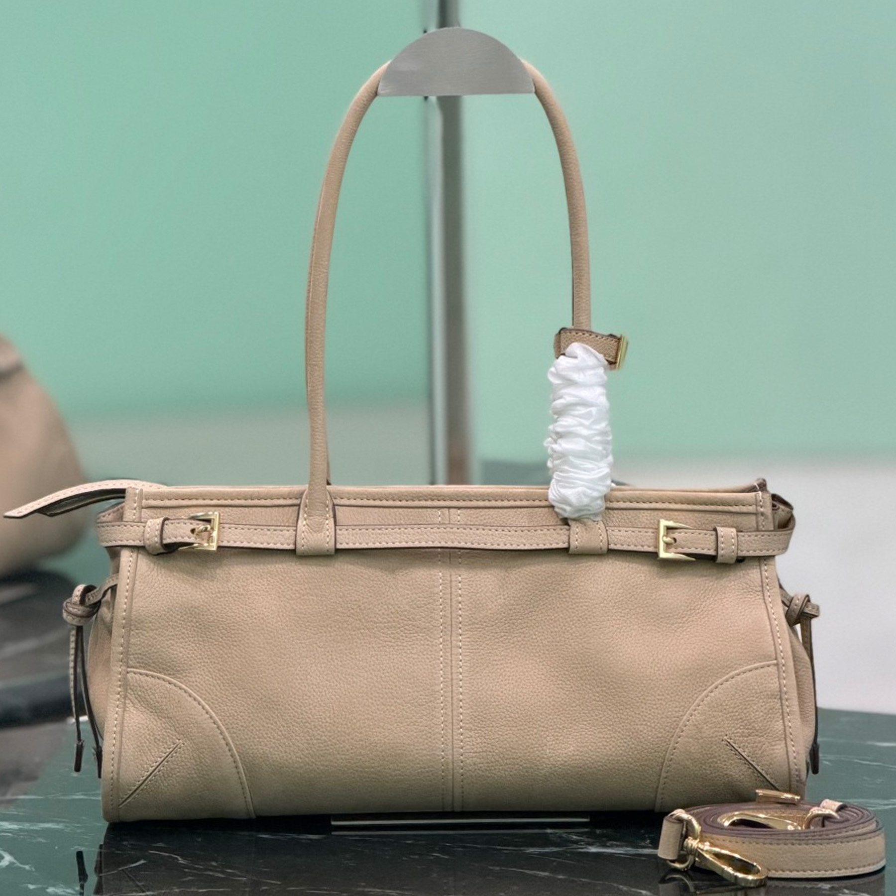 Top Quality 10A Bonnie Medium Nubuck Leather Handbag Luxury Designer Genuine Leather Shoulder Bag Zipper Closure Handbag Detachable Strap Clutch Bag