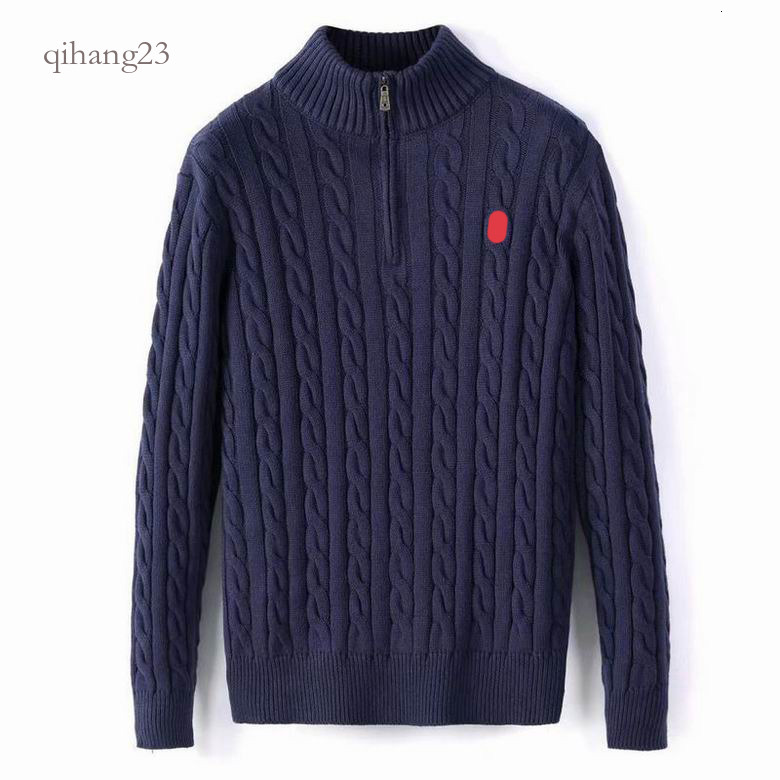 Ralf Sweaters Laurnen Men Polo Sweater Designer Cardigan Quarter Zip Knitted Half Small Horser Jumper Long Sleeve Wool Horse Embroidered Rauph Larue