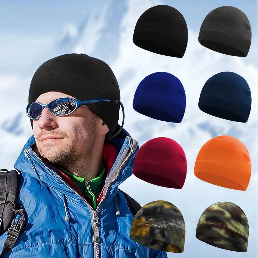 Beanie/Skull Caps 2024 New Men Polar Fleece Cap Winter Warm Beanie Hat Outdoor Sports Skiing Cycling Hat Windproof Soft Beanie Cap Women Ski HatT261